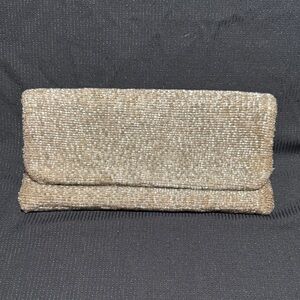 Moyna Silver /grey Beaded Evening Clutch
